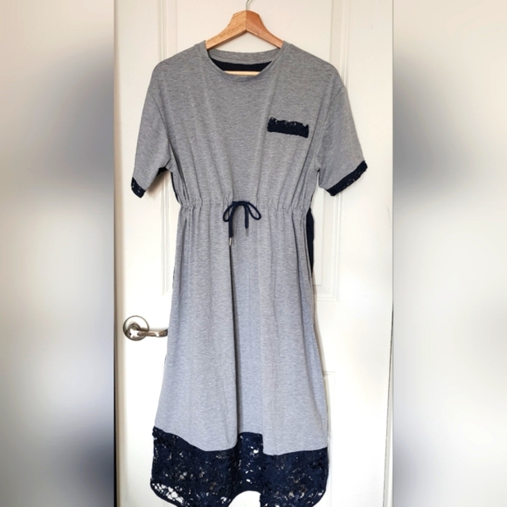 Adjustable T-shirt Dress -Gray